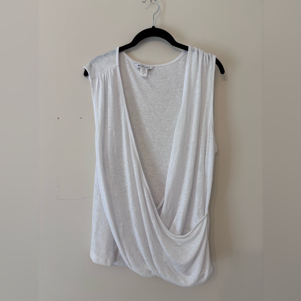 White Draped Sleeveless Top